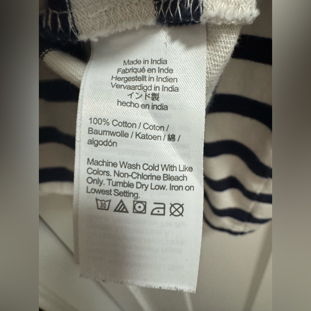 J. Crew Navy and White Striped Long Sleeve Tee - Picture 4 of 5